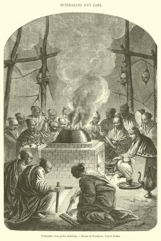 Funerales de un sacerdote tibetano de French School