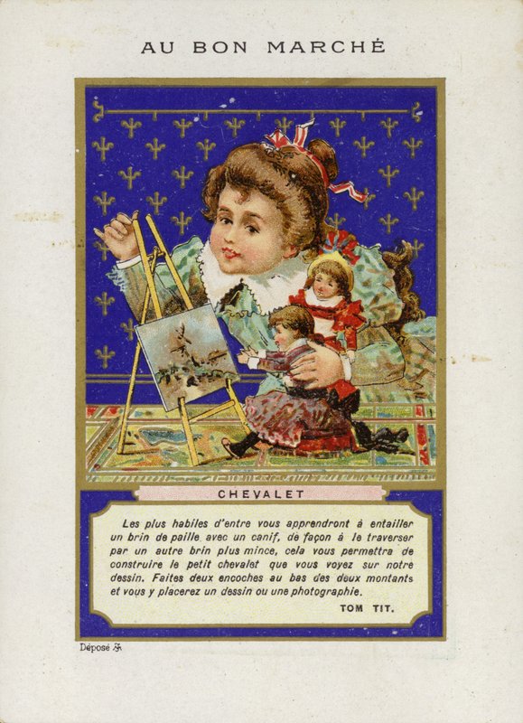 Niña jugando con muñecas, Chevalet de French School
