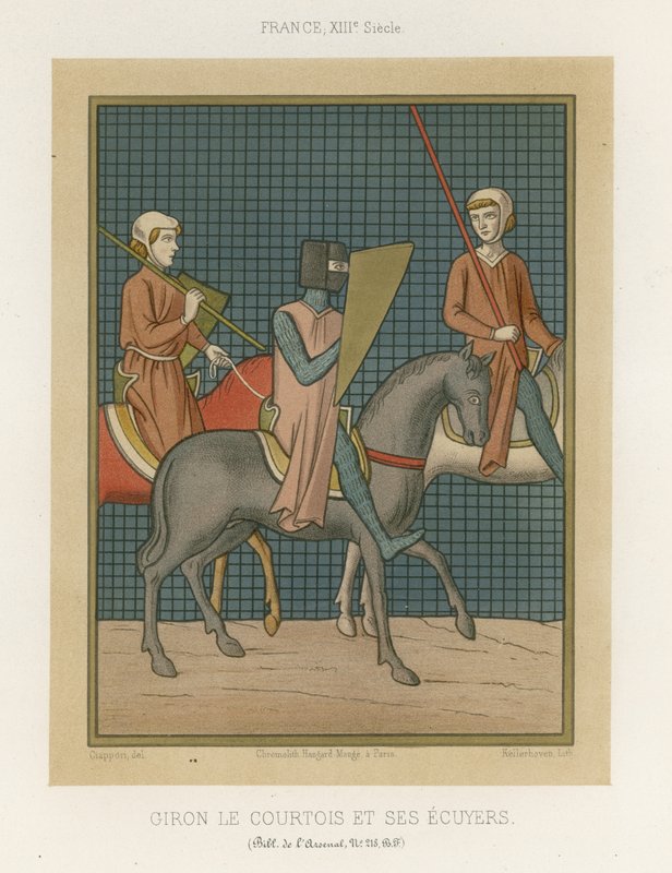 Guiron le Courtois y los escuderos de French School