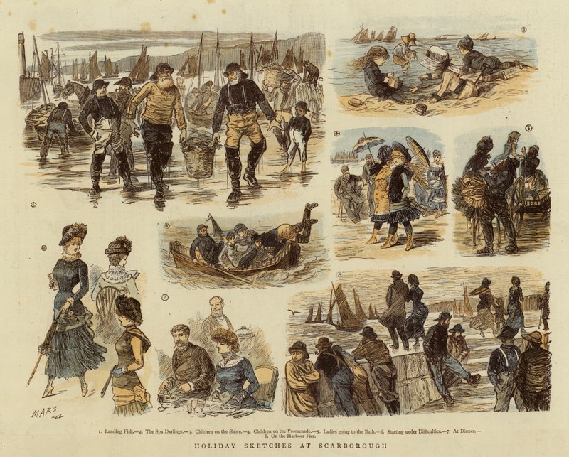 Holiday Sketches at Scarborough (litografía en color) de French School
