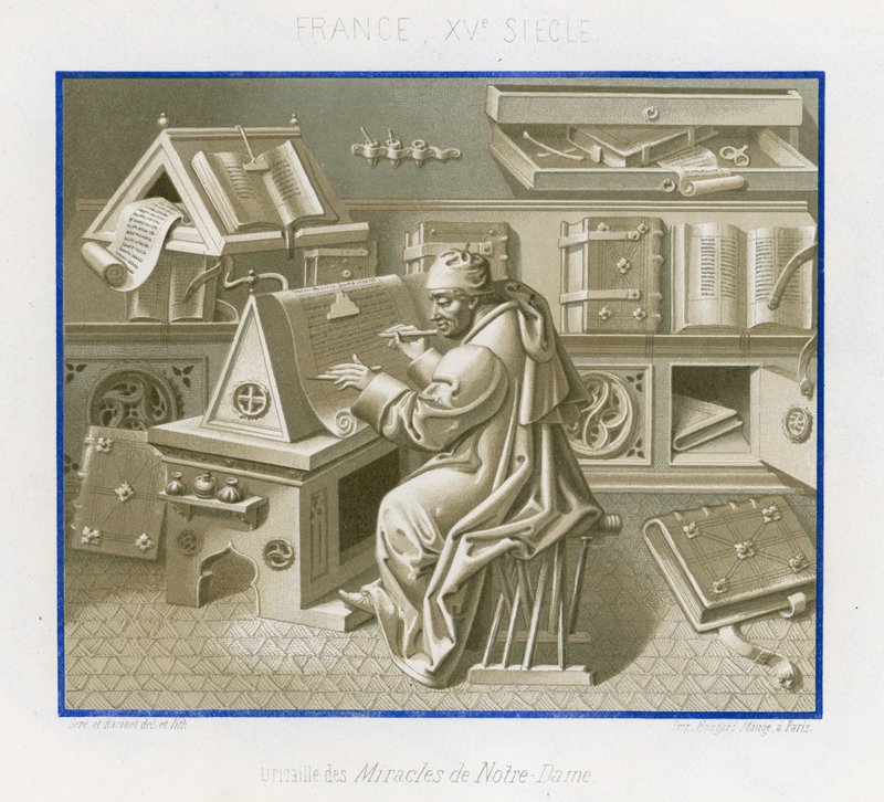Jean Mielot en el scriptorium de French School