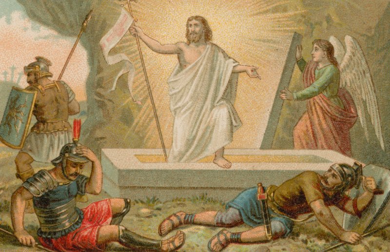 Jesucristo resucitando de su tumba de French School