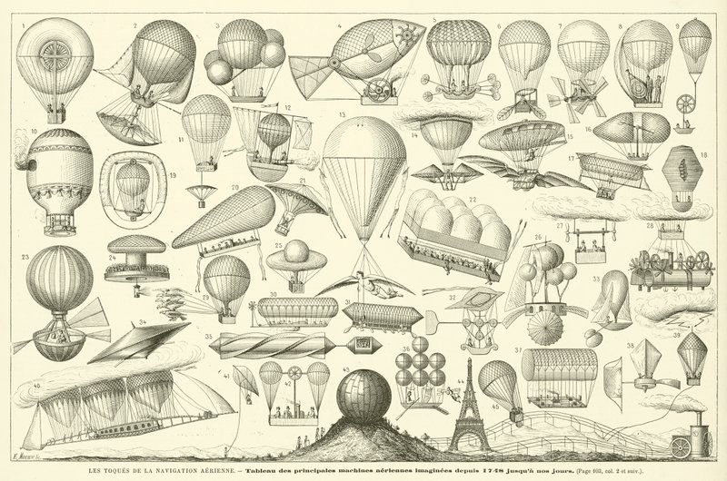 Les Toques De La Navigation Aerienne (grabado) de French School