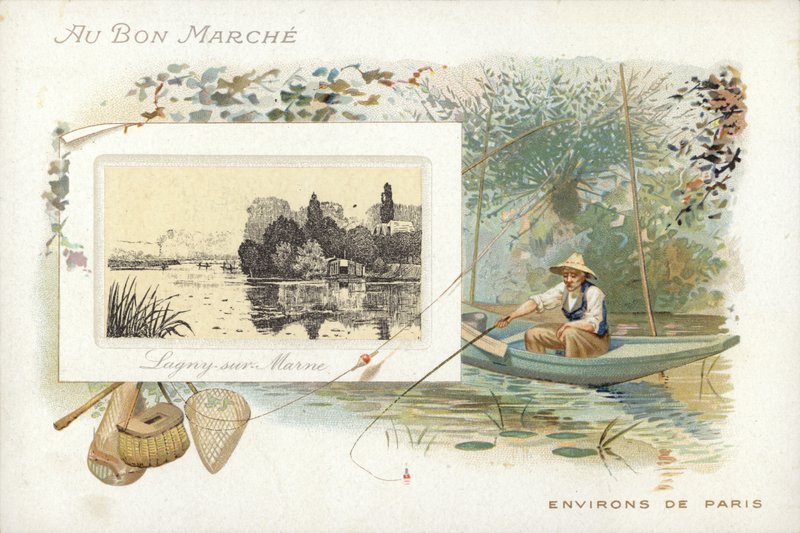 Hombre pescando en el lago de French School