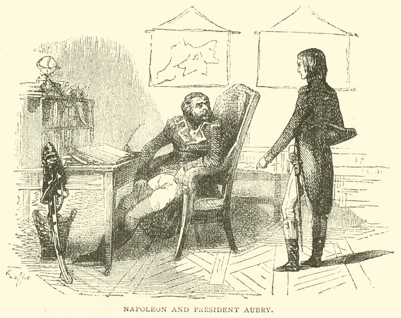 Napoleón y el presidente Aubry (grabado) de French School
