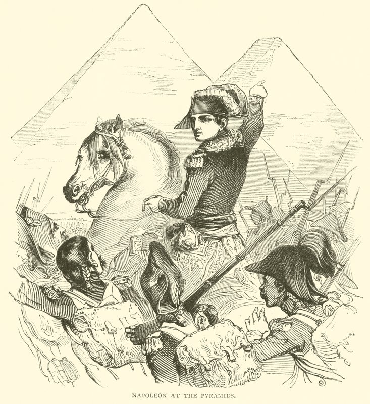 Napoleón en las Pirámides de French School
