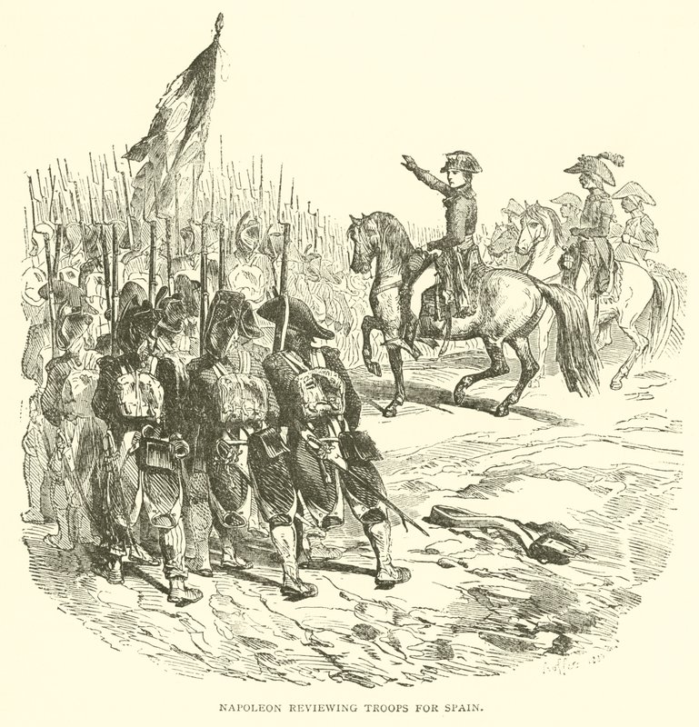 Napoleón revisando tropas para España de French School