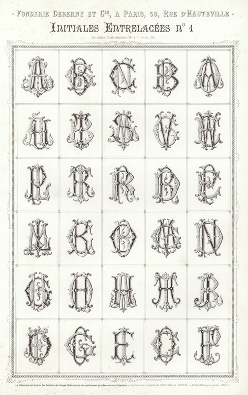 Página de Vignettes Typographiques (grabado) de French School