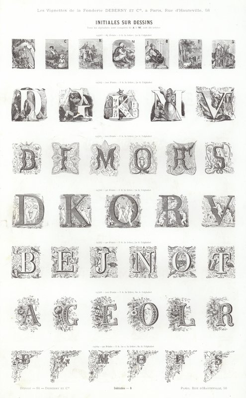 Página de Vignettes Typographiques (grabado) de French School