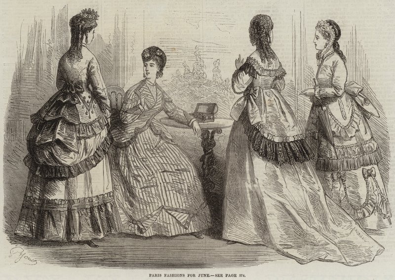 Moda de París para junio (grabado) de French School