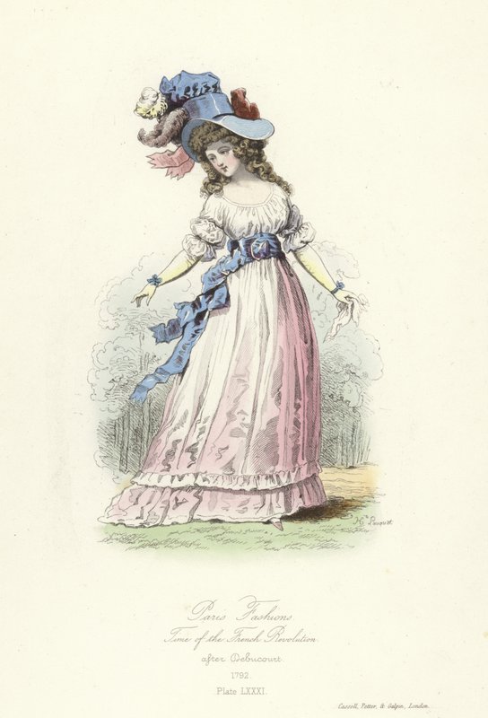 Modas parisinas, época de la Revolución Francesa de French School