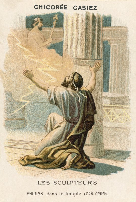Fidias en el templo de Olimpia de French School