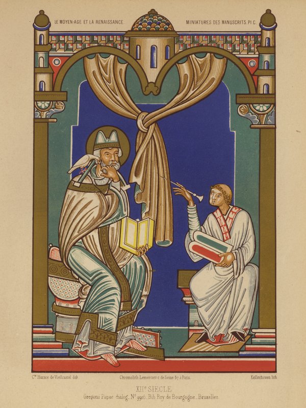 Papa Gregorio I (chromolitho) de French School