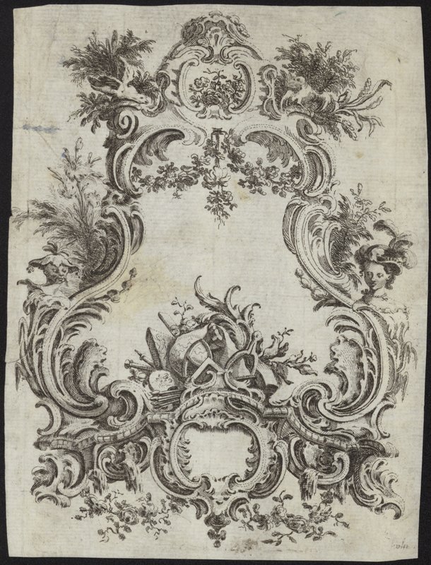 Diseño rococó para un marco de French School