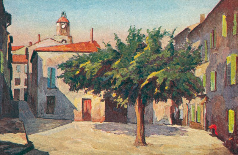 Saint Tropez: Rincón pintoresco (litografía en color) de French School