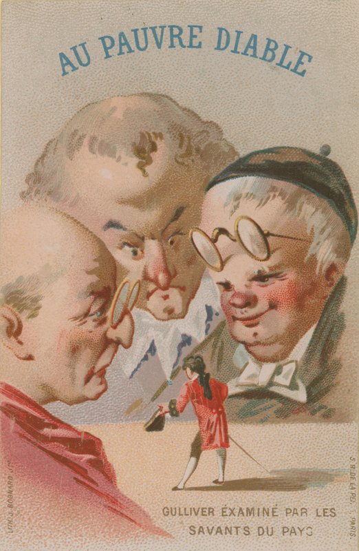 Escena de Los viajes de Gulliver de French School
