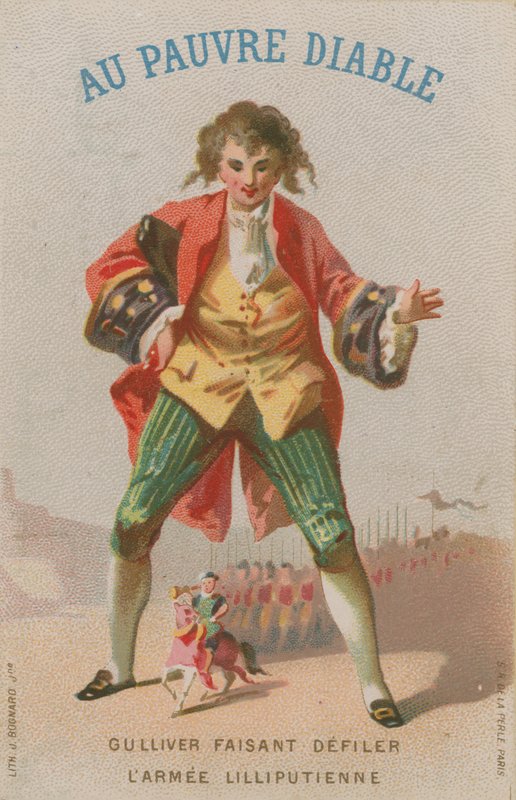 Escena de Los viajes de Gulliver de French School