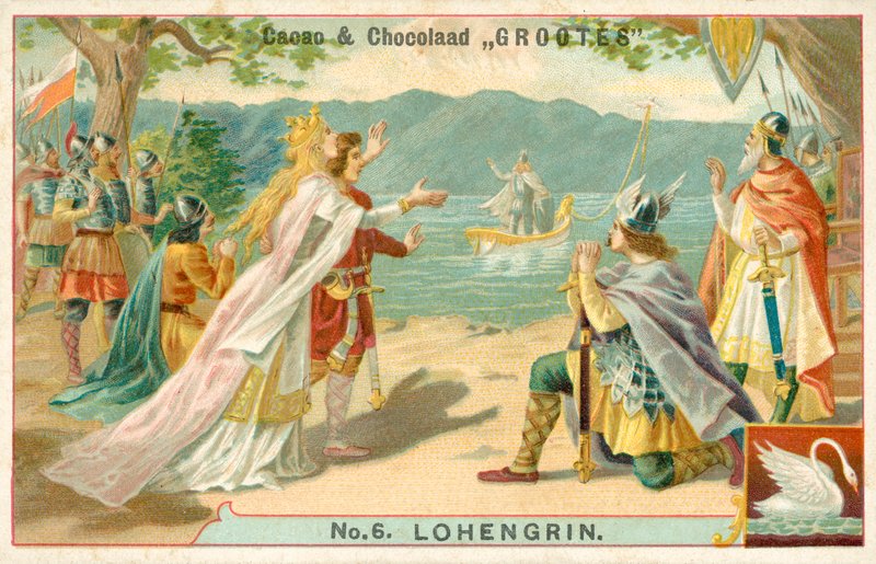 Escena de la ópera Lohengrin de Richard Wagner de French School