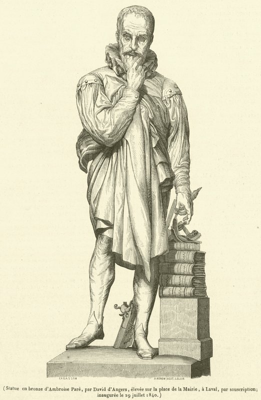 Estatua de bronce de Ambroise Paré de French School