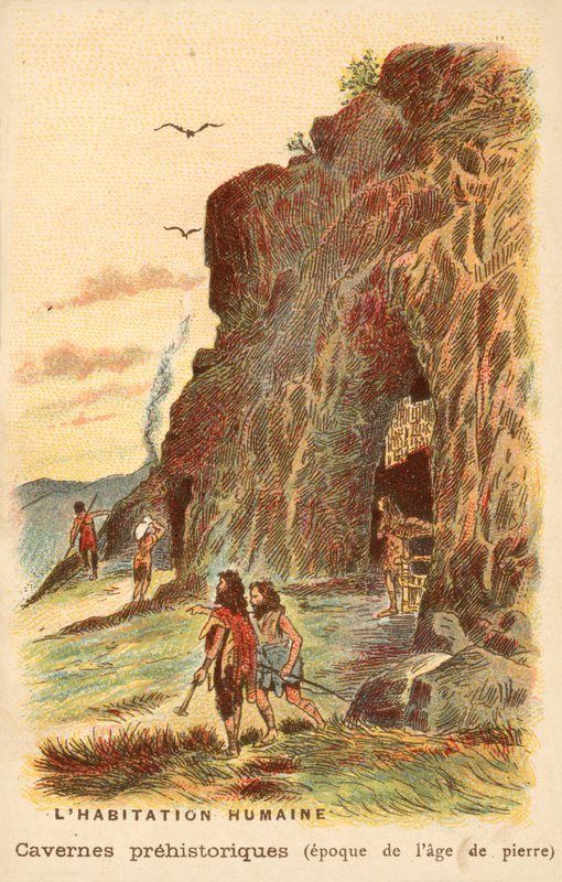 Habitantes de cuevas de la Edad de Piedra de French School