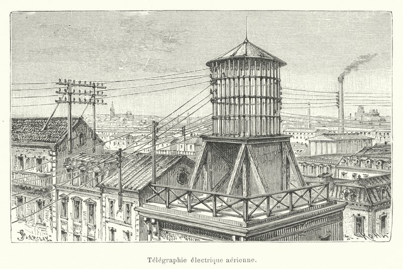 Telegrafía eléctrica aérea de French School