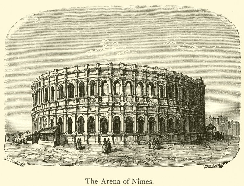 La Arena de Nimes (grabado) de French School