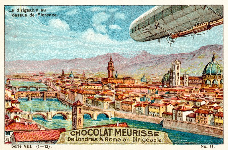 El dirigible sobre Florencia de French School