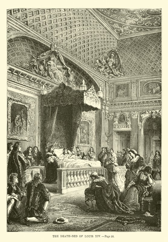 El lecho de muerte de Luis XIV de French School
