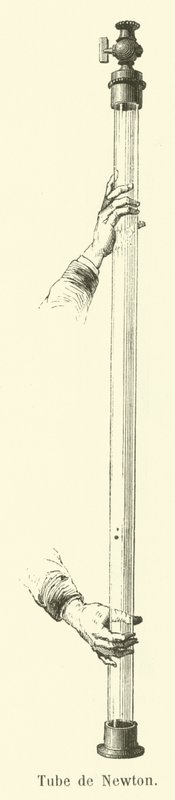 Tubo de Isaac Newton (grabado) de French School