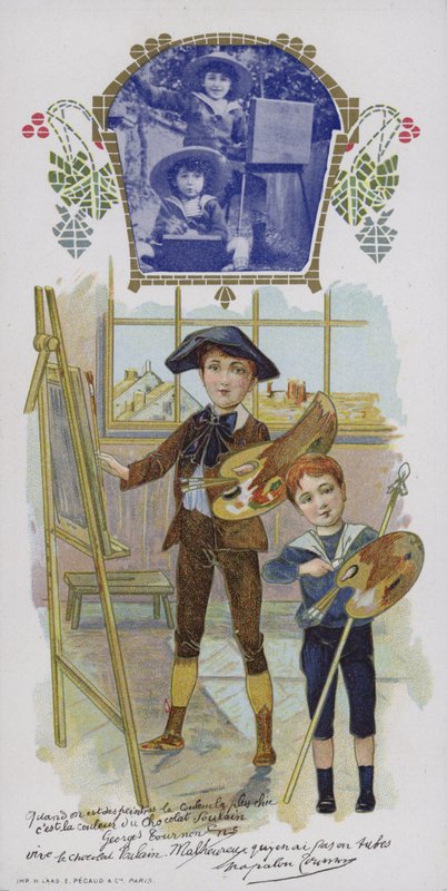 Dos niños pintando de French School