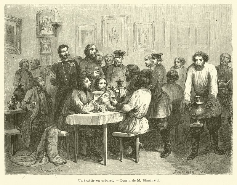 Un traktir o taberna de French School