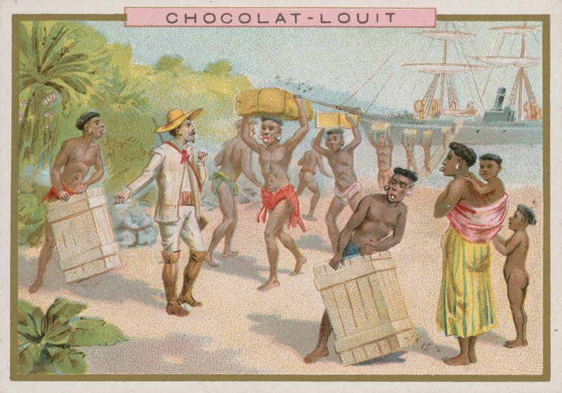 Descargando carga de un barco de French School