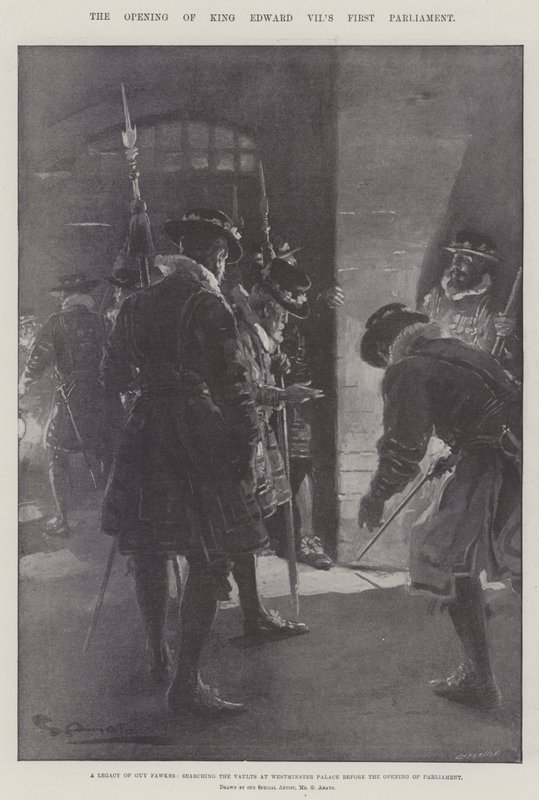 La apertura del primer parlamento del Rey Eduardo VII de G.S. Amato