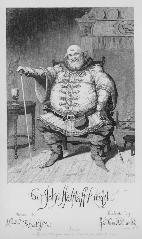 Sir John Falstaff Caballero de George Cruikshank