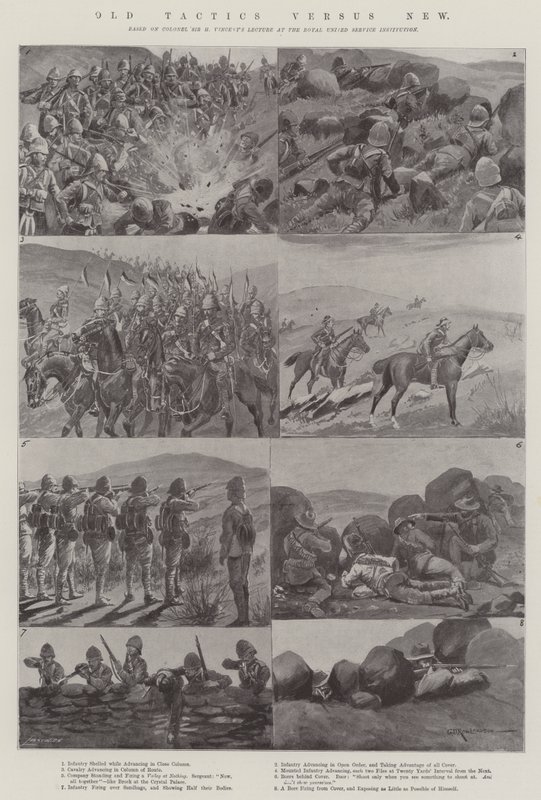 Tácticas Antiguas versus Nuevas de George Derville Rowlandson