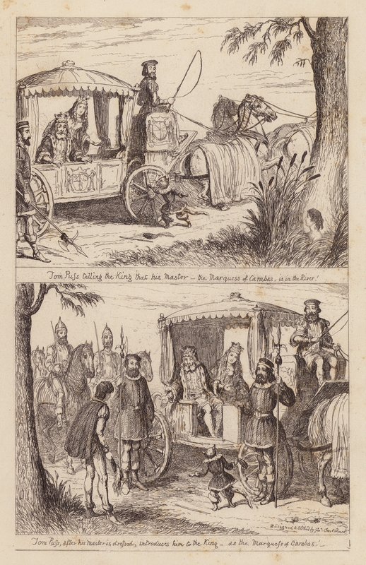 El Gato con Botas (grabado) de George (after) Cruikshank