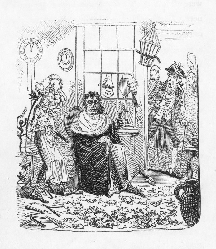 En la barbería de George Cruikshank
