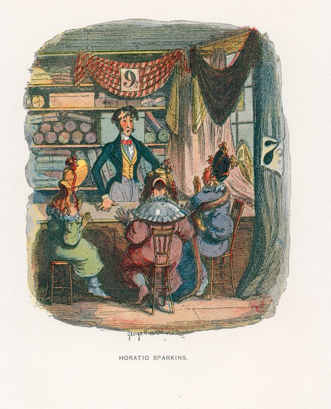 Ilustración para Sketches by Boz de George Cruikshank