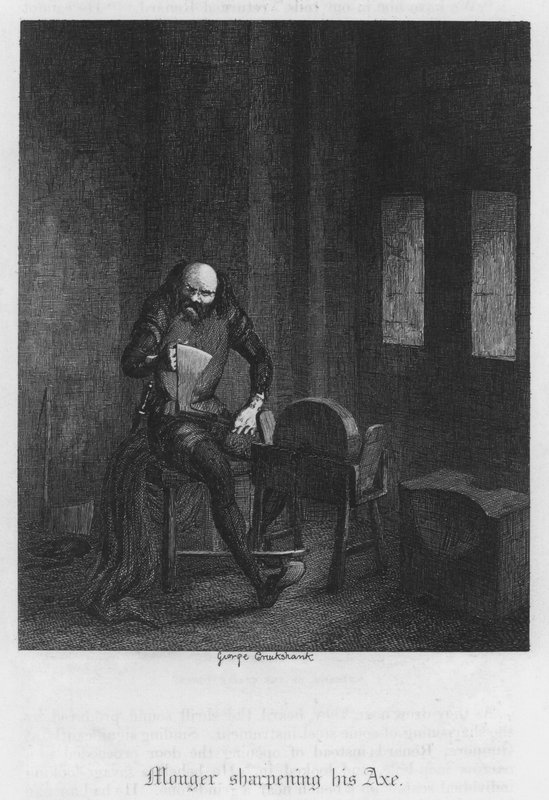 Monger afilando su hacha de George Cruikshank