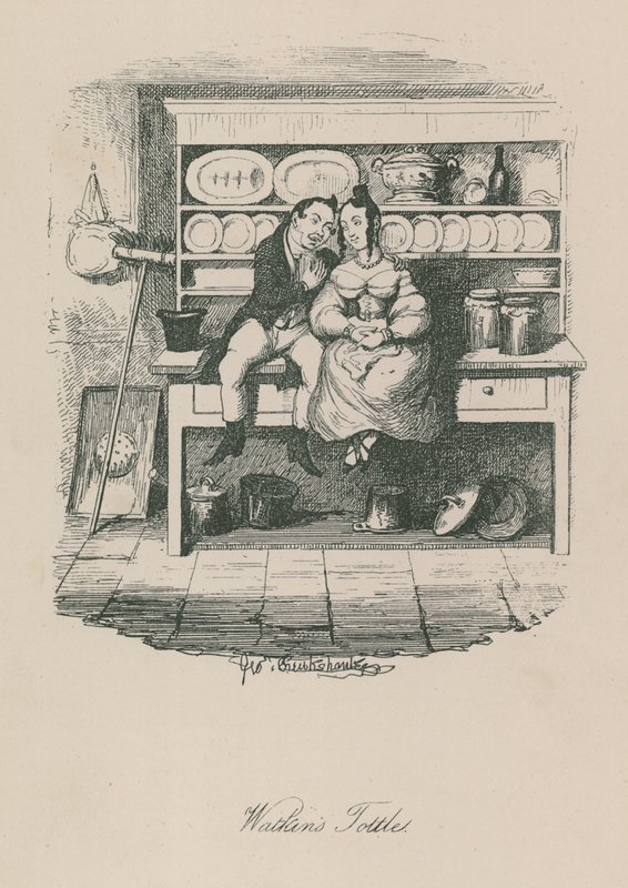 Escena de la vida londinense: Watkins Tottles de George Cruikshank