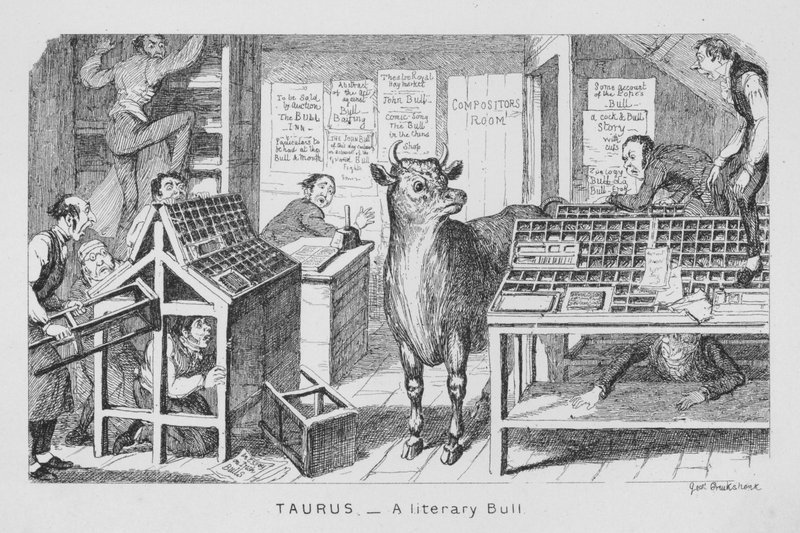 Tauro, un toro literario de George Cruikshank