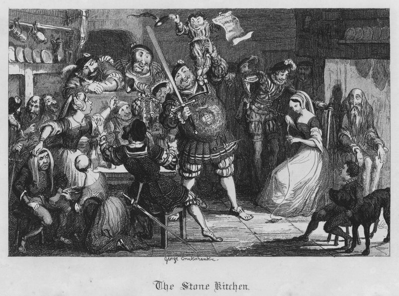La cocina de piedra (grabado) de George Cruikshank