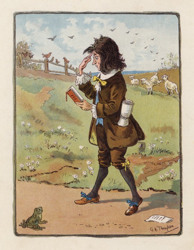 El poeta (litografía en color) de George Henry Thompson