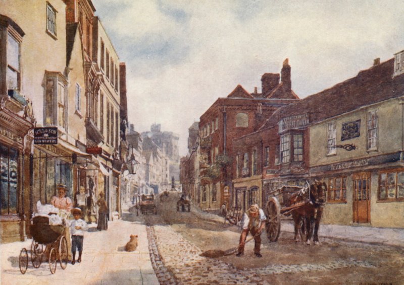 Peascod Street (litografía en color) de George Moore Henton
