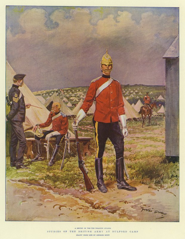 Estudios del Ejército Británico en el Campamento de Bulford de Georges Bertin Scott