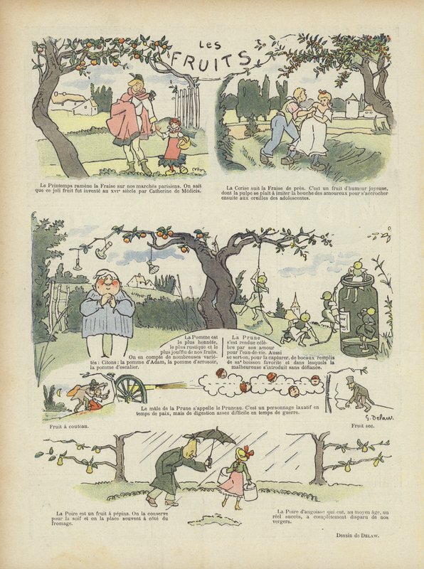 Frutas. Ilustración para Le Rire de Georges Delaw
