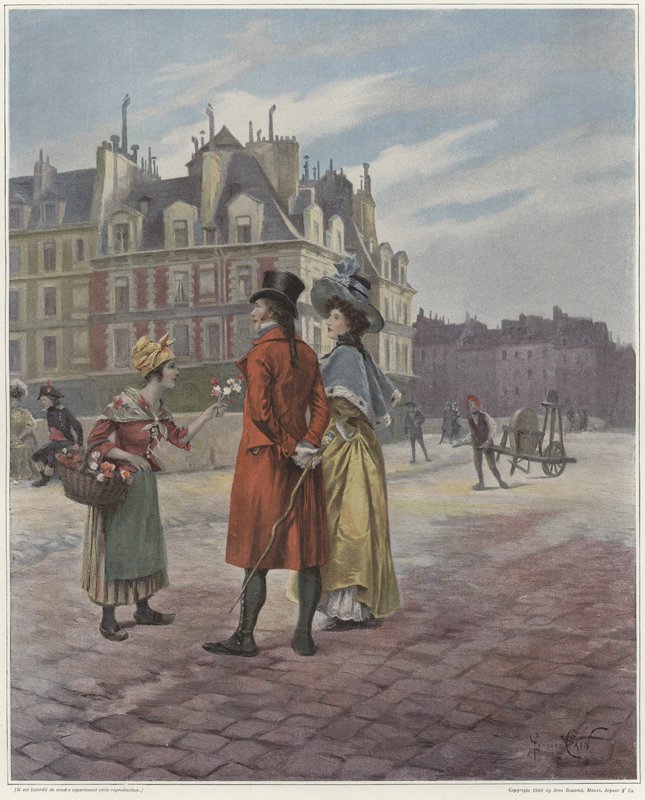 Vendedora de flores en Pont-Neuf de Georges Jules Auguste Cain