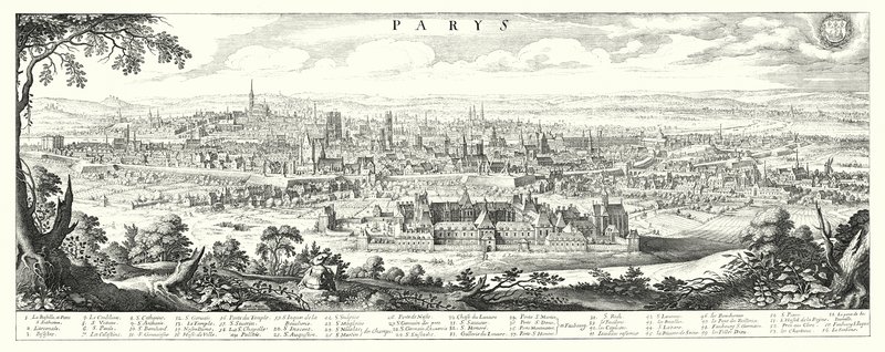 Panorama de París en 1632-1635 de German School
