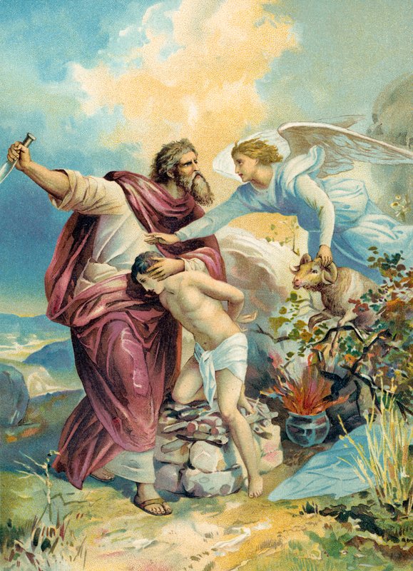 Abraham a punto de sacrificar a Isaac de German School