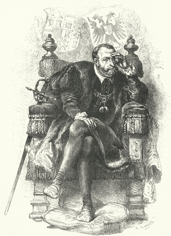 Carlos V, emperador del Sacro Imperio Romano Germánico (grabado) de German School